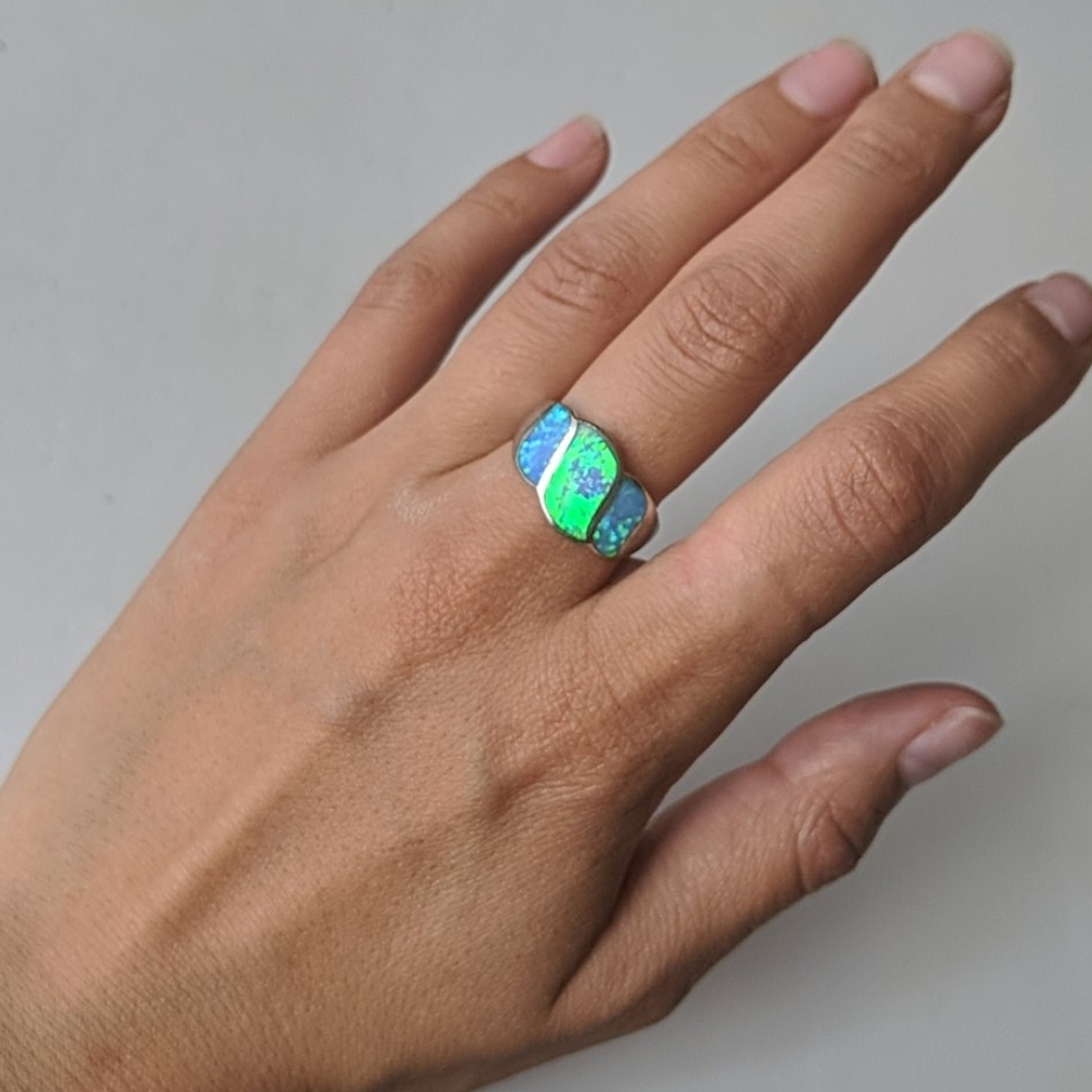 Opal Silver Ring